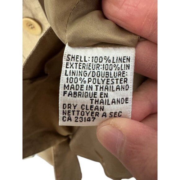 Talbots light brown linen button up blazer size 14 - Picture 5 of 7